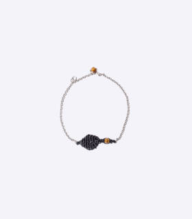 Cod.F_BF_2001 bracciale argento macrame occhio di tigre