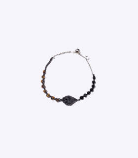 Cod.F_BF_2003 bracciale argento macramè ossiana occhio di tigre