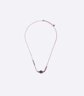 Cod.F_CF_3004 collana argento zirconi granato ambra